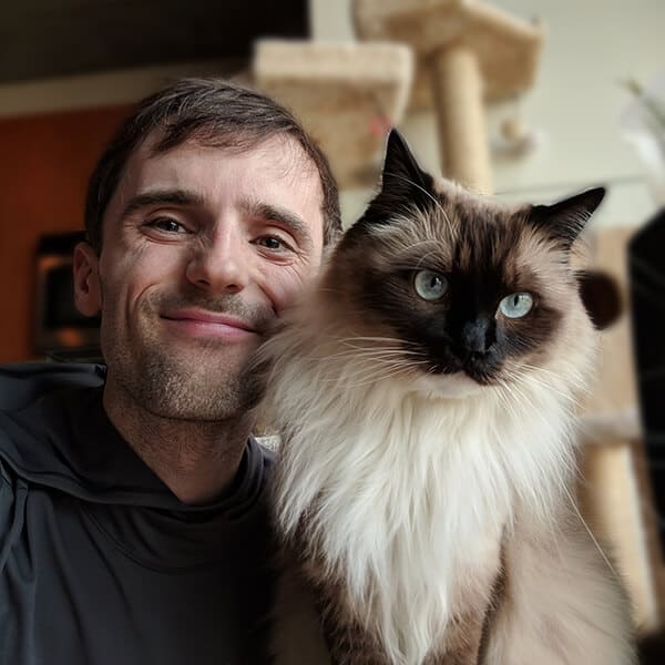 michael and his cat, truffles