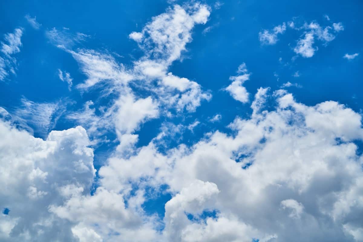 clouds in bright blue sky