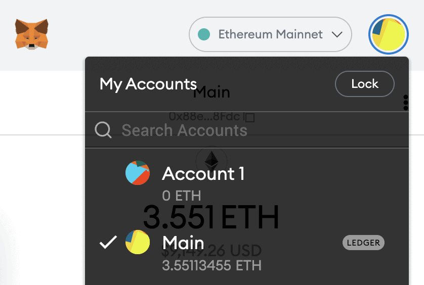 Ledger-based accounts have the word Ledger